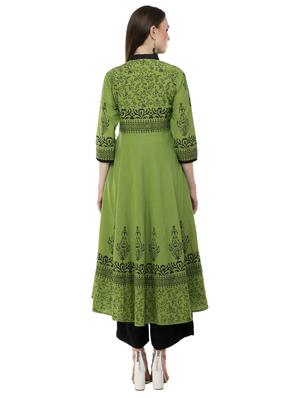 floral printed flared kurta - 16744997 - Standard Image - 3