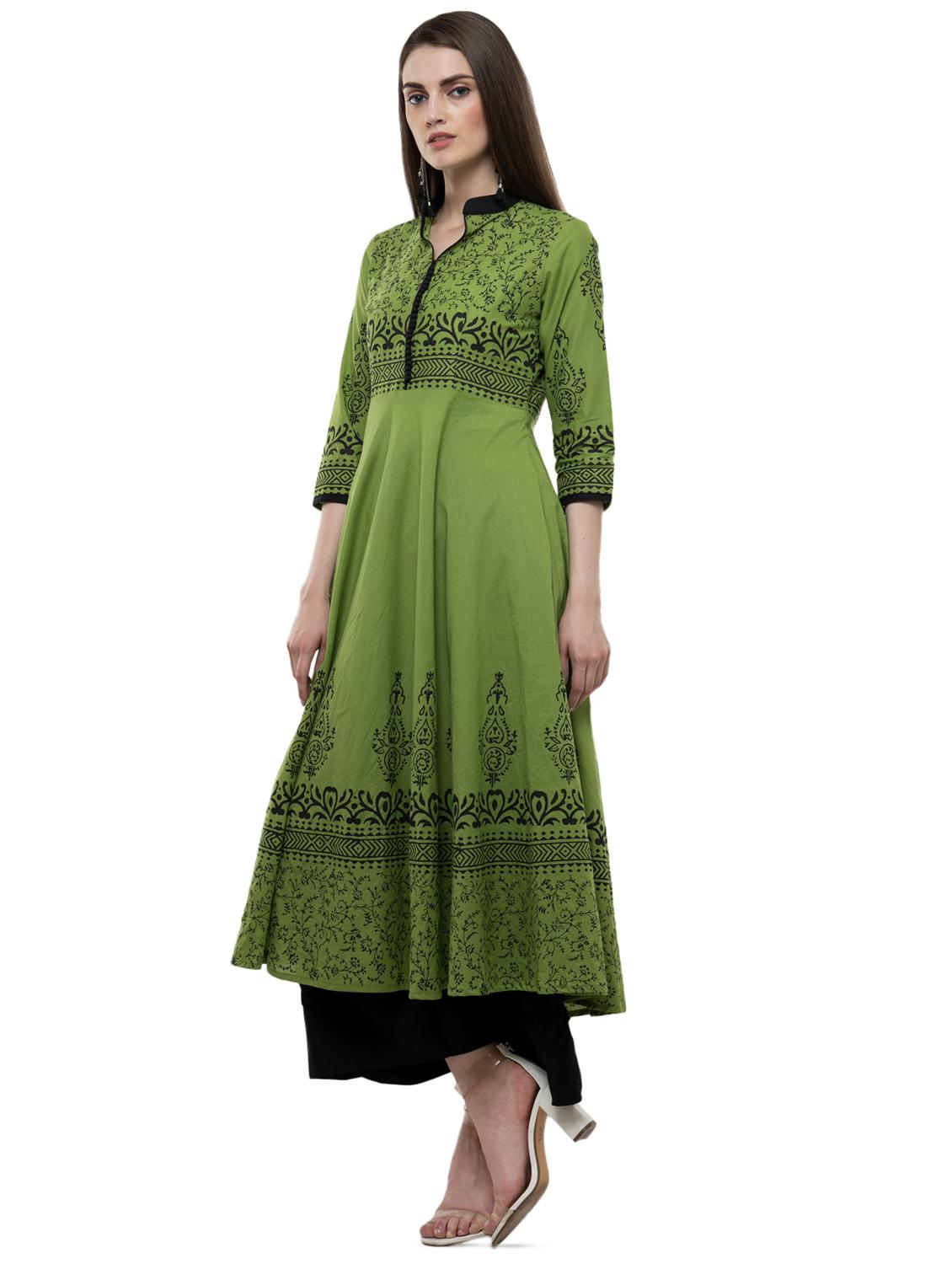 floral printed flared kurta - 16744997 - Zoom Image - 2