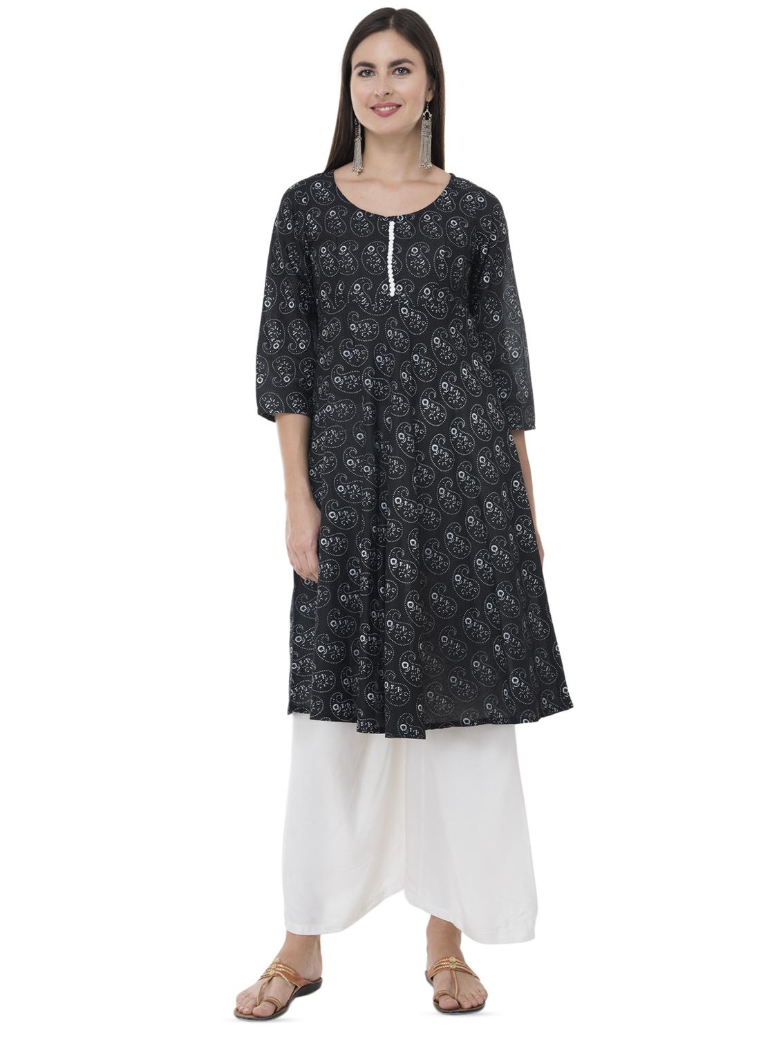 paisley printed flared kurta - 16745001 - Zoom Image - 1