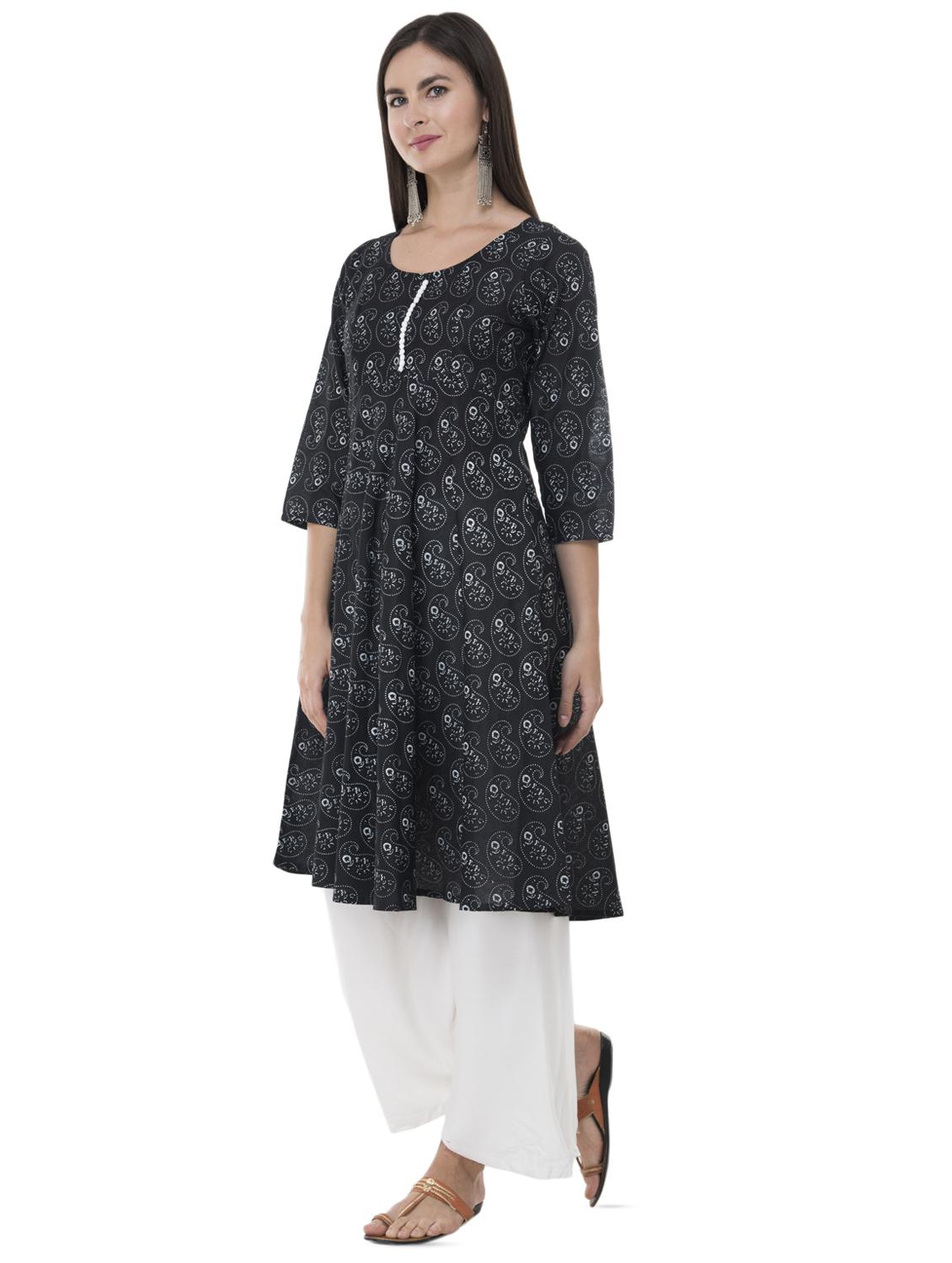 paisley printed flared kurta - 16745001 - Zoom Image - 2