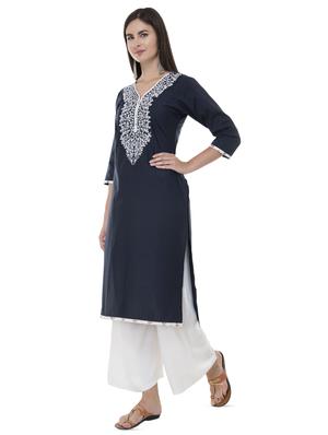 embroidered straight kurta - 16745002 - Standard Image - 2