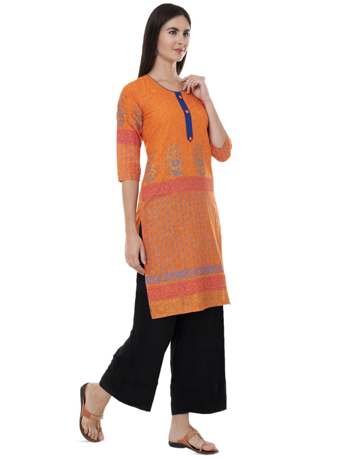 paisley printed straight kurta - 16745003 - Zoom Image - 2