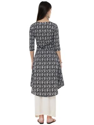 printed high-low kurta - 16745005 - Standard Image - 3