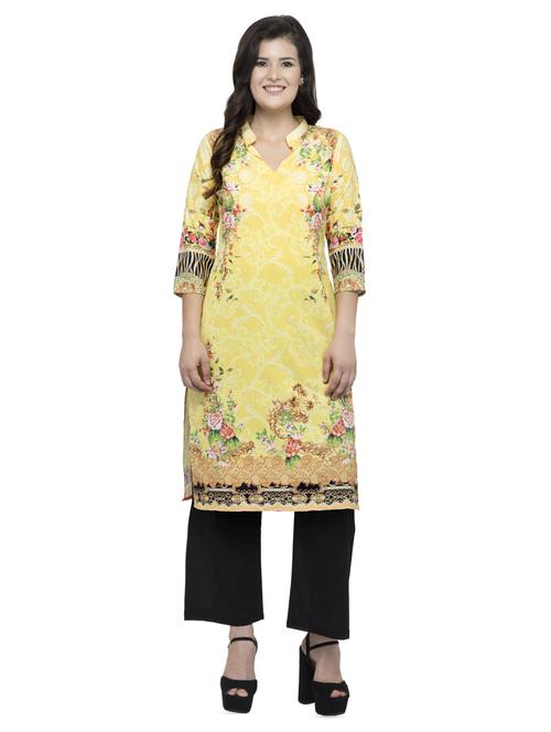 floral printed straight kurta - 16745008 - Standard Image - 1