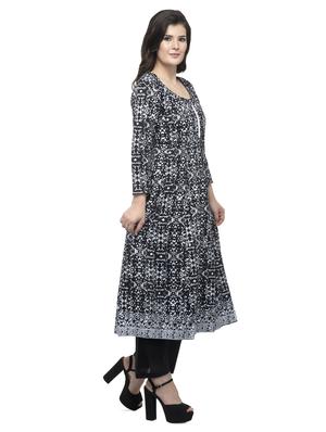 floral printed anarkali kurta - 16745009 - Standard Image - 2