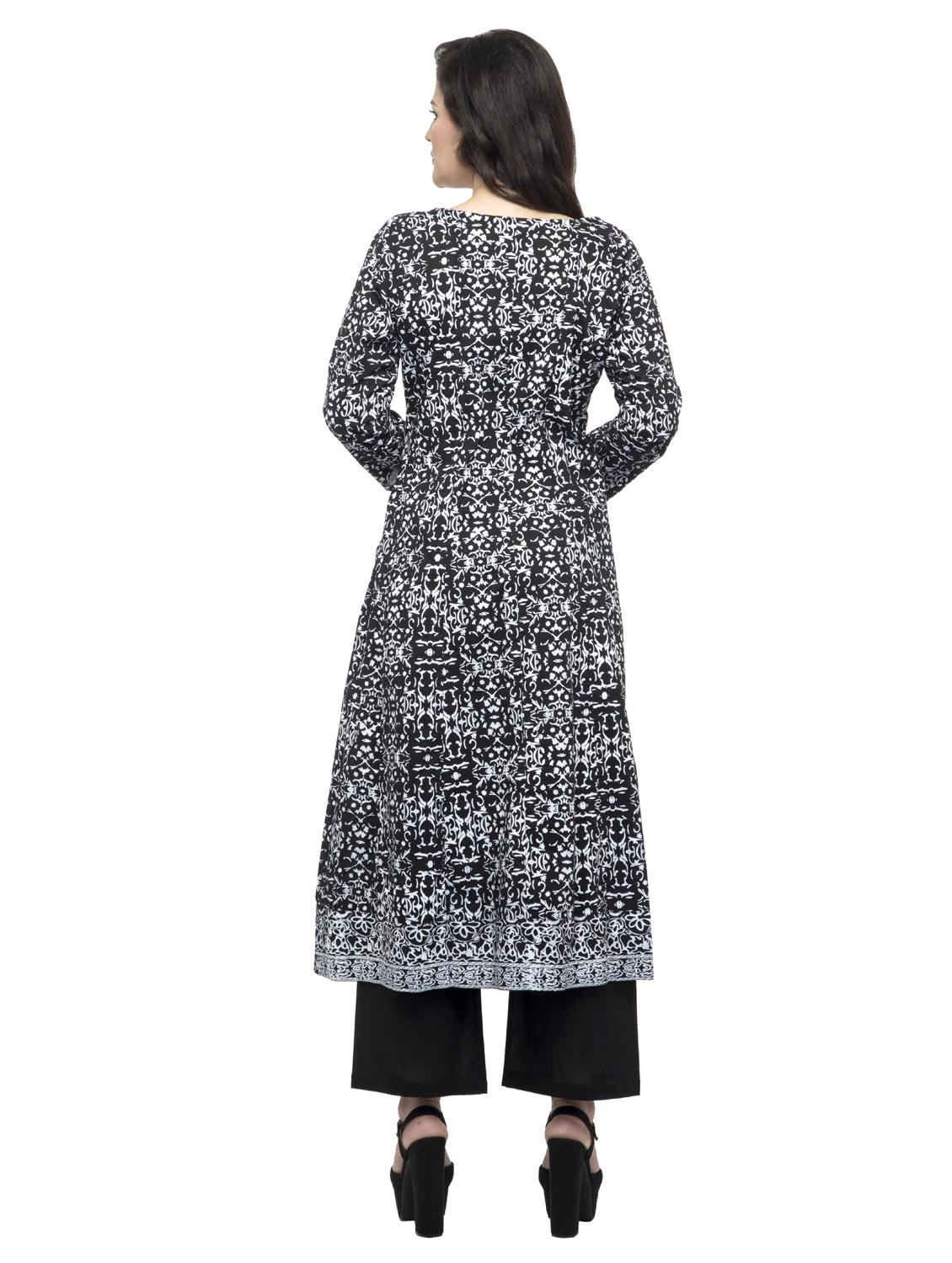 floral printed anarkali kurta - 16745009 - Zoom Image - 3