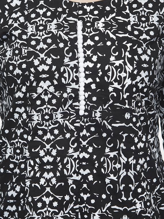 floral printed anarkali kurta - 16745009 - Zoom Image - 4