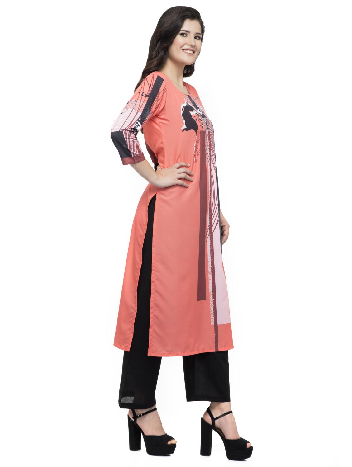 printed straight kurta - 16745010 - Zoom Image - 2