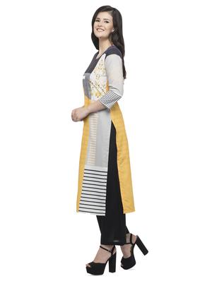 color block straight kurta - 16745012 - Standard Image - 2