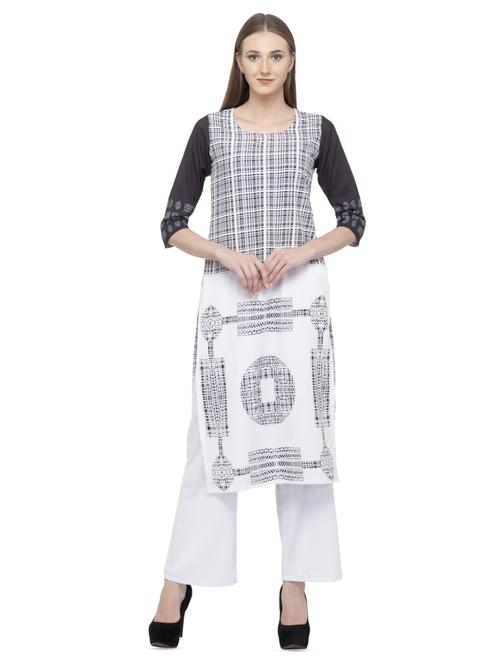checkered straight kurta - 16745017 - Standard Image - 1