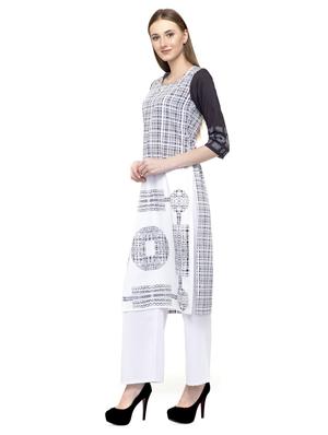 checkered straight kurta - 16745017 - Standard Image - 2