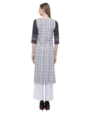 checkered straight kurta - 16745017 - Standard Image - 3