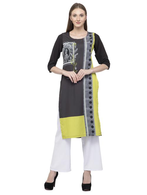 color block straight kurta - 16745018 - Standard Image - 1