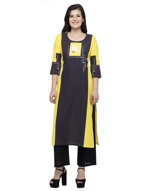 color block straight kurta - 16745020 - Standard Image - 1