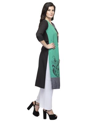 color block straight kurta - 16745021 - Standard Image - 2