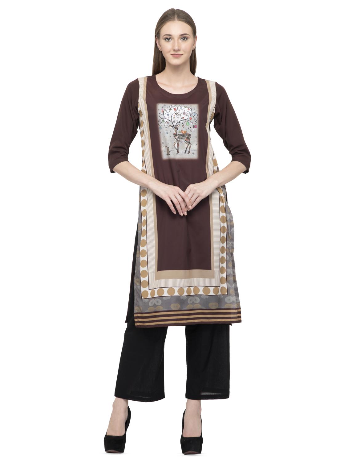 color block straight kurta - 16745024 - Zoom Image - 1