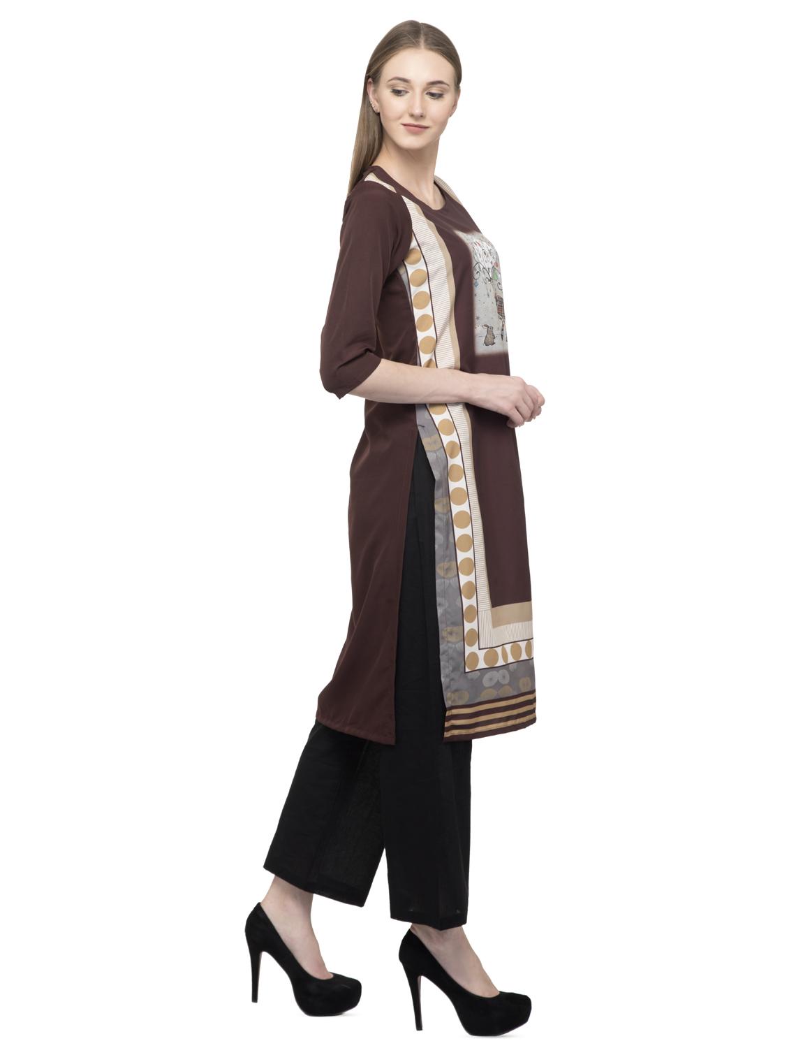 color block straight kurta - 16745024 - Zoom Image - 2