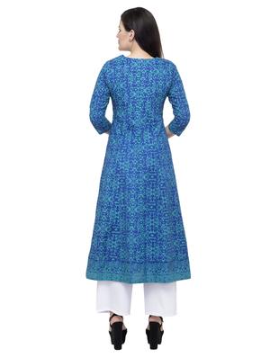 printed anarkali kurta - 16745030 - Standard Image - 3