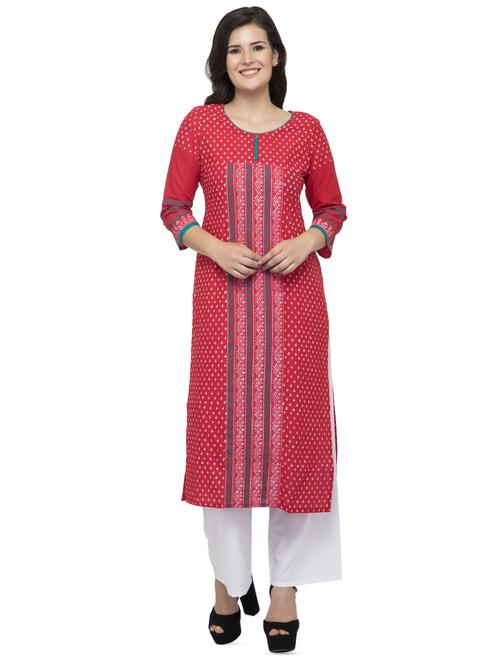 printed straight kurta - 16745038 - Standard Image - 1