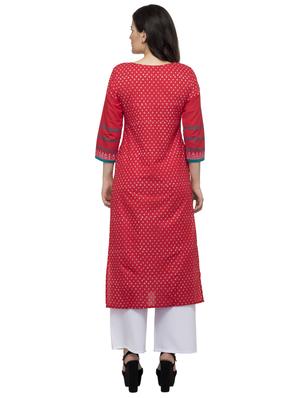 printed straight kurta - 16745038 - Standard Image - 3