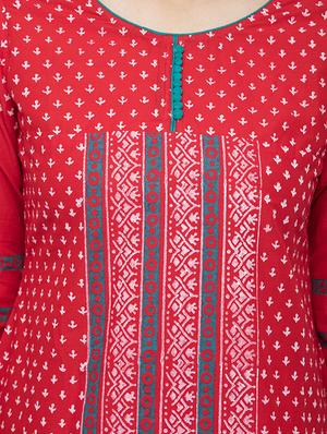 printed straight kurta - 16745038 - Standard Image - 4