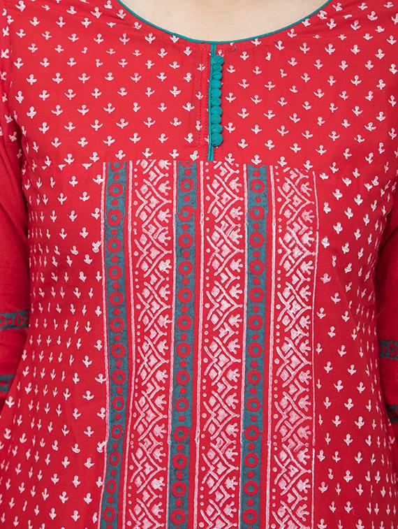 printed straight kurta - 16745038 - Zoom Image - 4