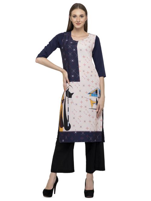 digital printed straight kurta - 16745040 - Standard Image - 1