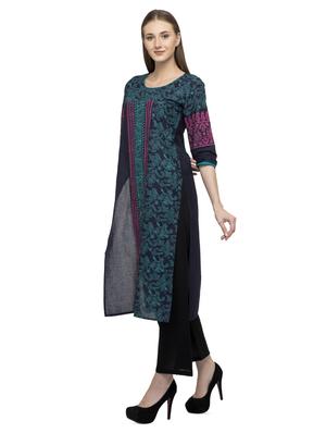 color block straight kurta - 16745047 - Standard Image - 2