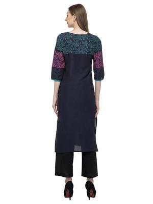 color block straight kurta - 16745047 - Standard Image - 3