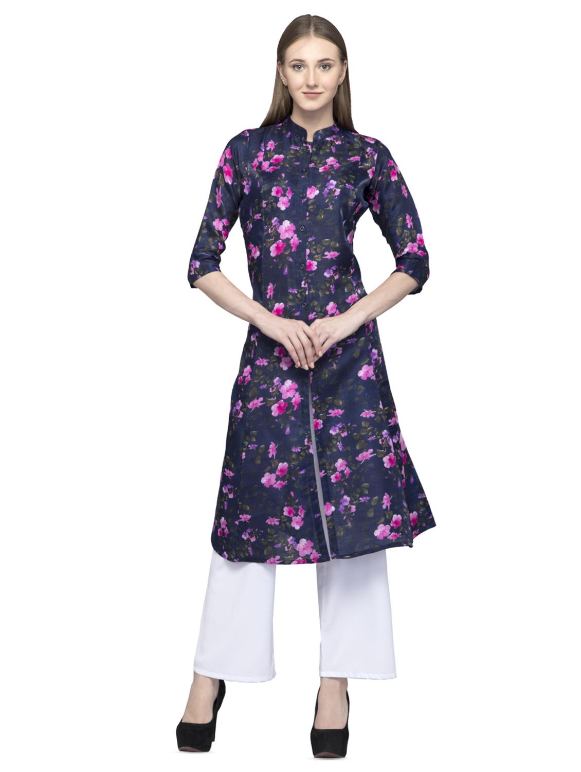 floral printed a-line kurta - 16745048 - Zoom Image - 1