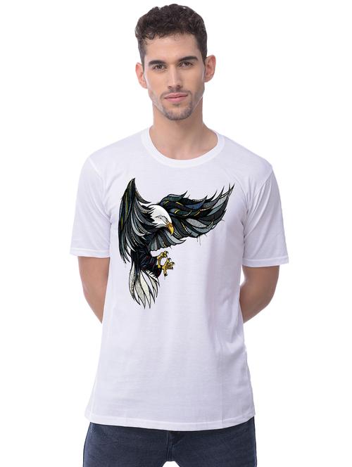 white chest print t-shirt - 16745054 - Standard Image - 1