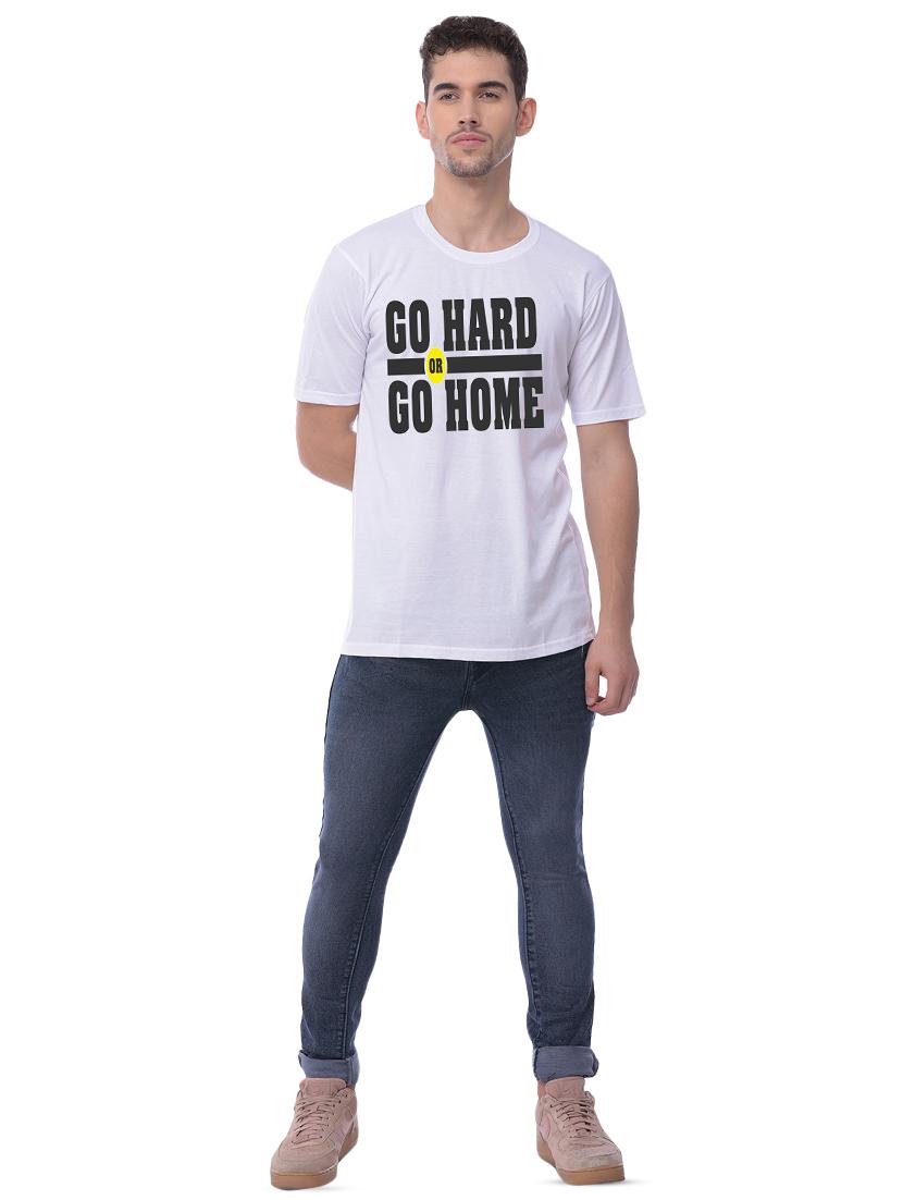 white typographic chest print t-shirt - 16745057 - Zoom Image - 3