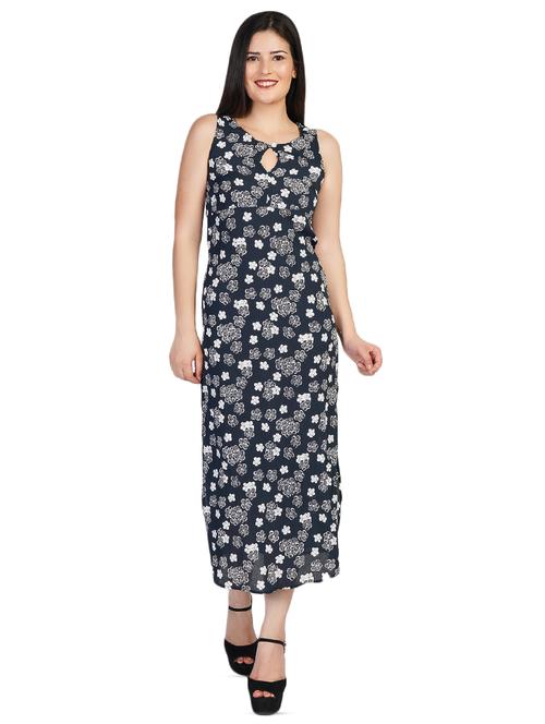 key hole neck floral maxi dress - 16745062 - Standard Image - 1