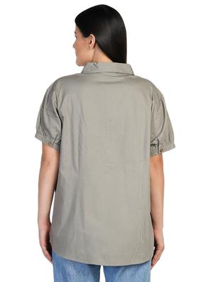 puff sleeved solid shirt - 16745065 - Standard Image - 3