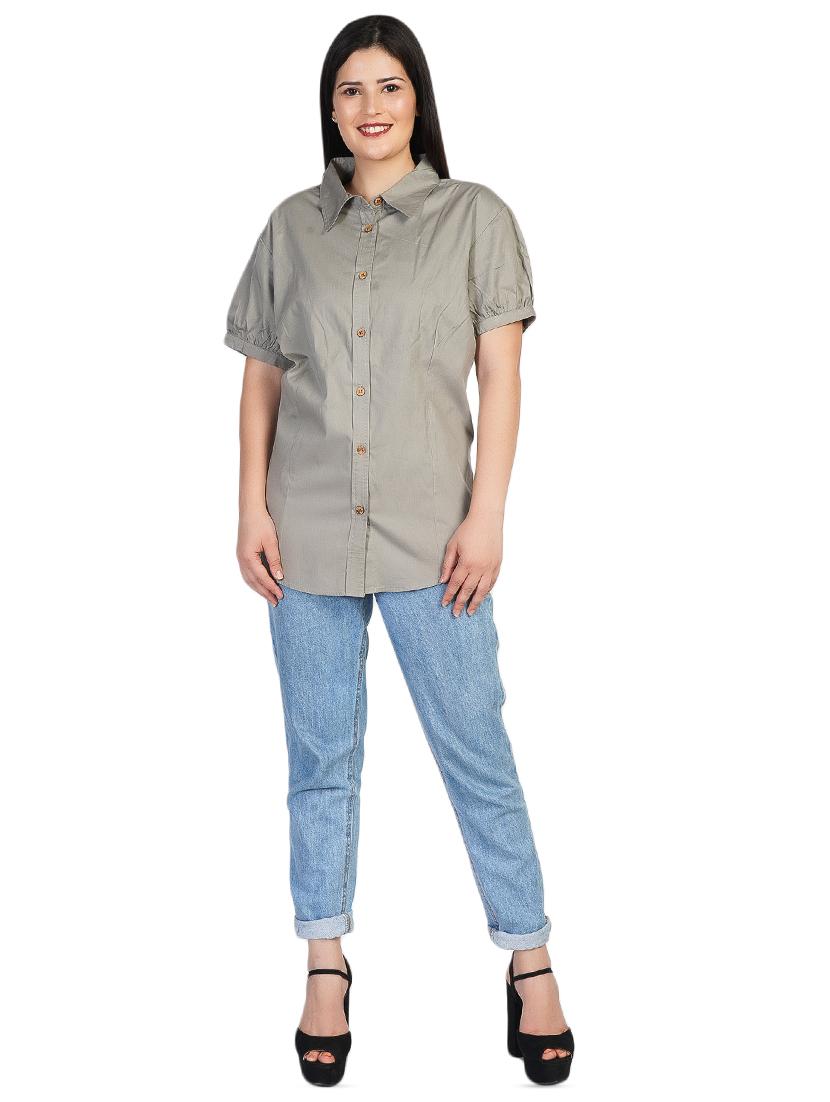 puff sleeved solid shirt - 16745065 - Zoom Image - 4