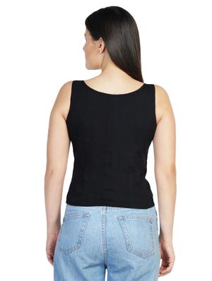 scoop neck solid top - 16745066 - Standard Image - 3