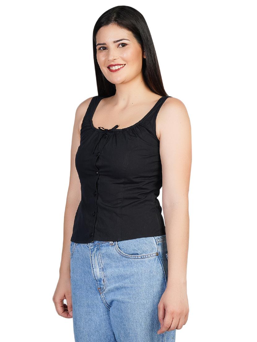 scoop neck solid top - 16745066 - Zoom Image - 2