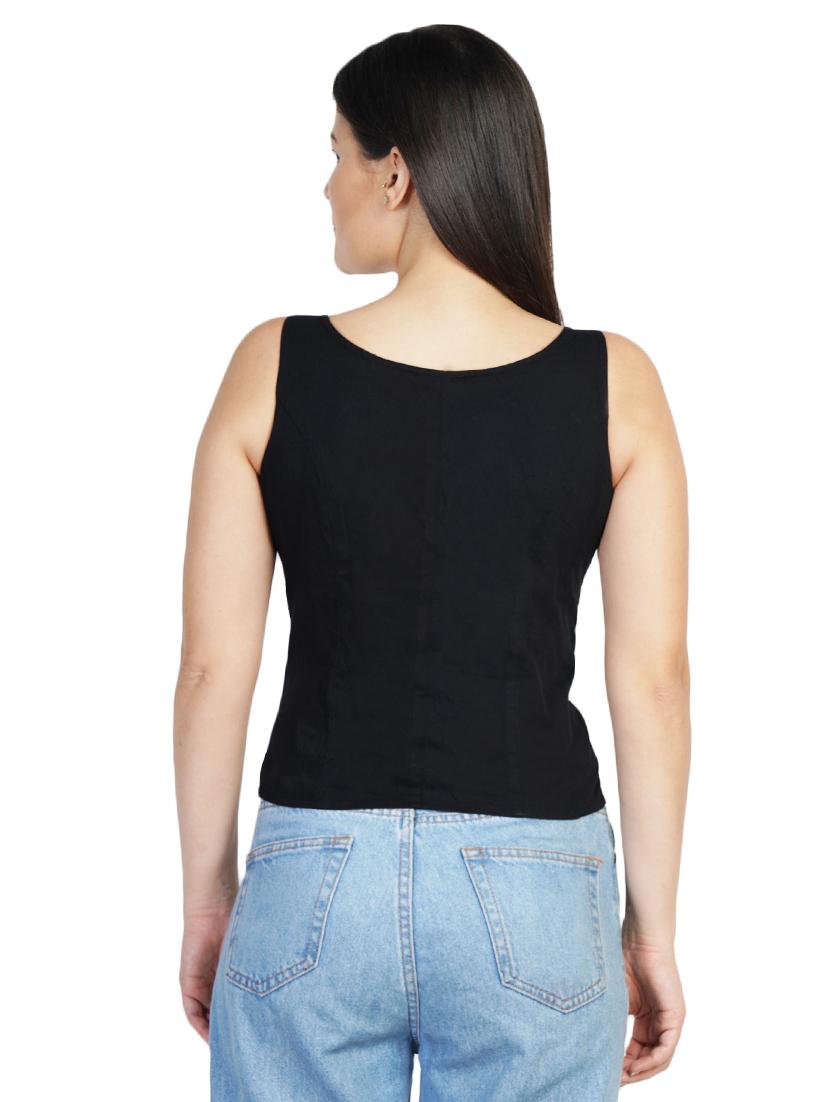 scoop neck solid top - 16745066 - Zoom Image - 3