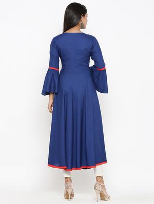 embroidered flared kurta - 16745263 - Standard Image - 3