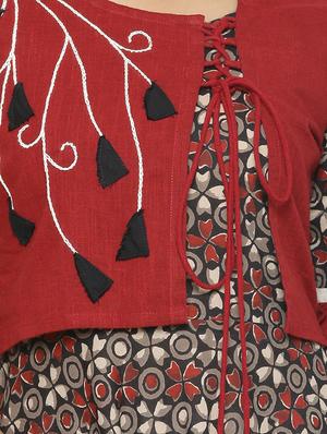 printed asymmetric ethnic dress - 16745267 - Standard Image - 4