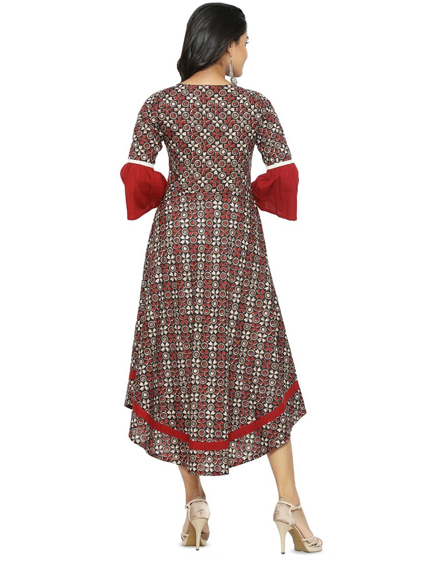 printed asymmetric ethnic dress - 16745267 - Zoom Image - 3