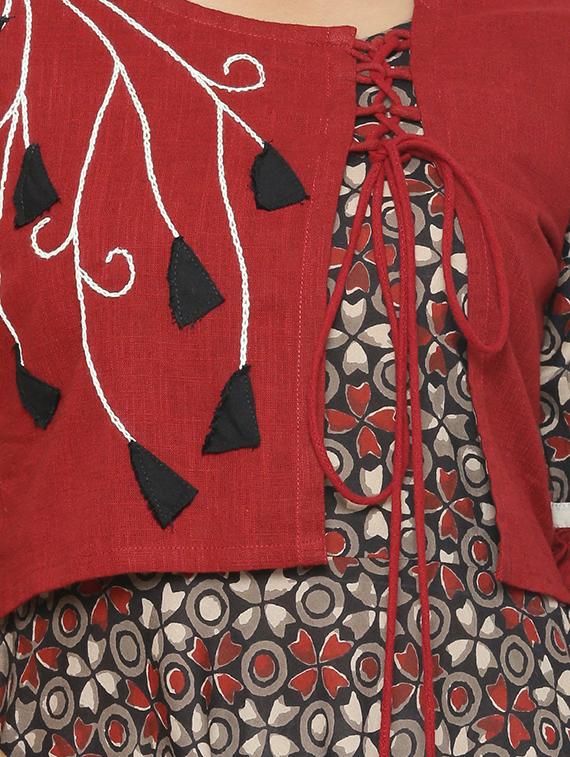 printed asymmetric ethnic dress - 16745267 - Zoom Image - 4