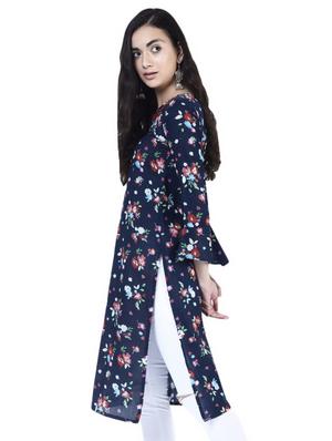 floral print straight kurta - 16745273 - Standard Image - 2