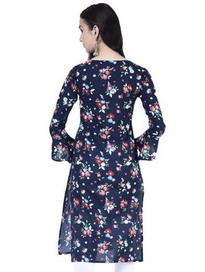 floral print straight kurta - 16745273 - Standard Image - 3