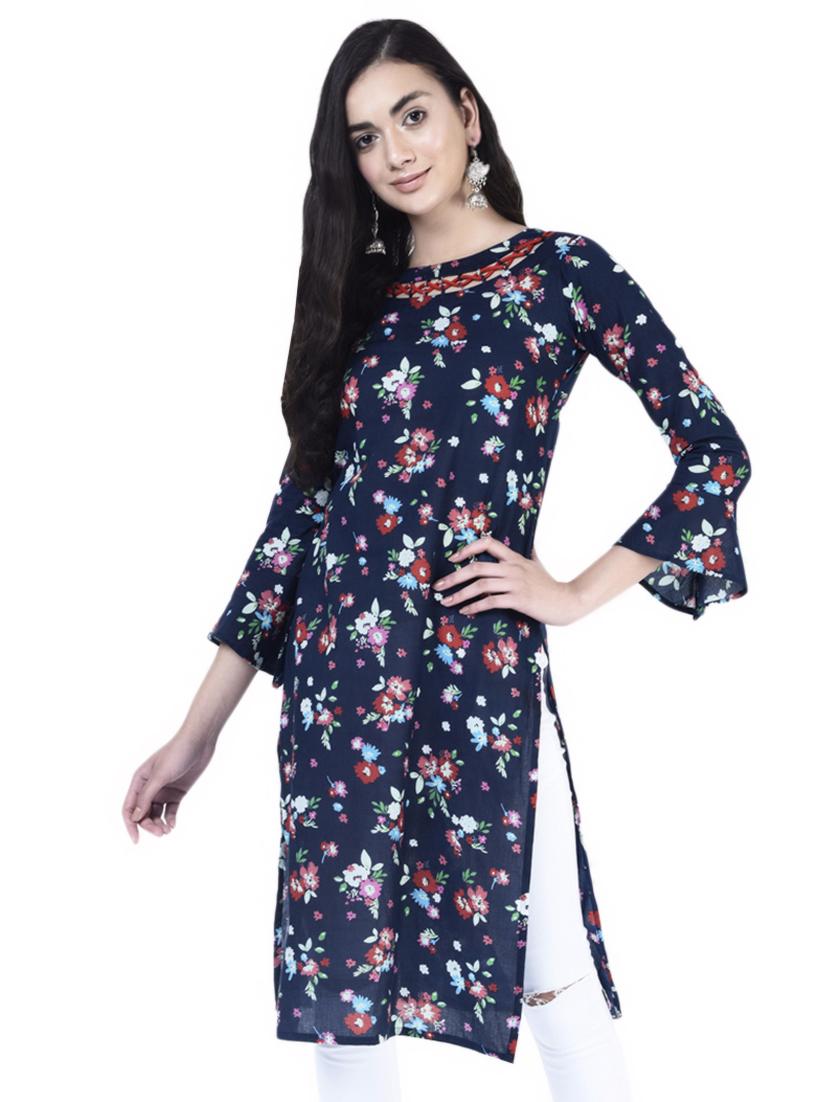 floral print straight kurta - 16745273 - Zoom Image - 1