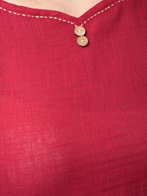 solid a-line kurta - 16745274 - Standard Image - 4
