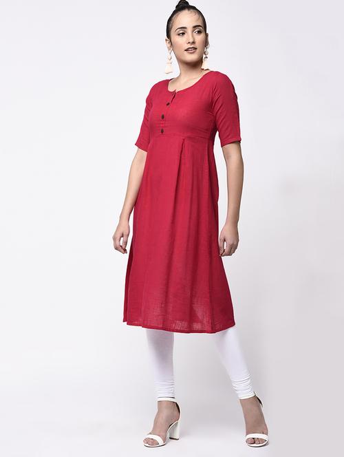 solid a-line kurta - 16745276 - Standard Image - 1