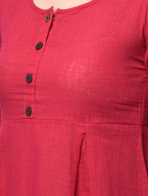 solid a-line kurta - 16745276 - Standard Image - 4