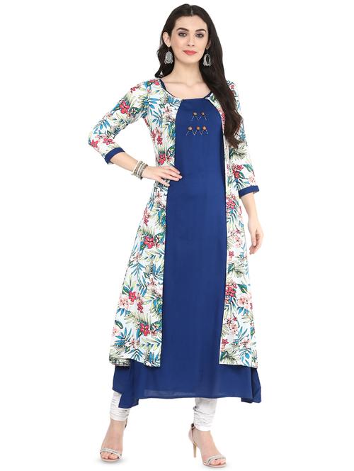 floral print layered kurta - 16745279 - Standard Image - 1