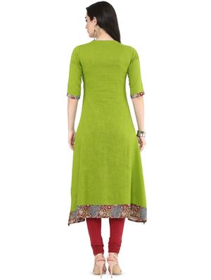 solid a-line kurta - 16745282 - Standard Image - 3